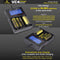 4-channel Li-ion and NiMH LCD fast charger with single channel starter for 18650, AA, AAA, C and D