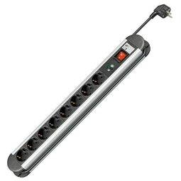 Power strip with surge protection and 8x protective contact