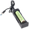 Fast charger for Li-ion batteries 3.6 - 3.7 volts, also charges protected 20700, 21700 with excess l