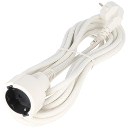 Extension cable Schuko 5 meters, 5m extension cable, 230V AC, 16A, white