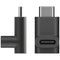 Adapter USB-C to USB-C 90 degree angle, black USB-C socket angled to USB-C plug