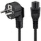 Power cord protective contact angled 1.8 meters black, also called shamrock or Mickey Mouse plug
