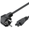 Power cord protective contact angled 1.8 meters black, also called shamrock or Mickey Mouse plug