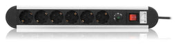 Overvoltage protection socket strip 6x protective contact with 1.4m lead and switch white