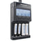 Panasonic eneloop top charger BQ-CC65 incl.LCD display and AccuCell AkkuBox Blue