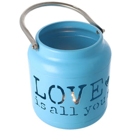 LED lantern with the slogan Love is all you need, the LED lantern, the candle holder round, with 2 b