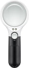 LED reading magnifier with LED lighting, ideal for displaying fine details including batteries