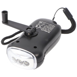 Dynamo flashlight with 3 LEDs, with charging crank, with solar charging function