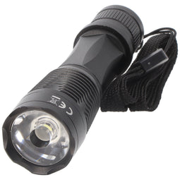 1 watt LED flashlight black including alkaline battery