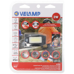 Velamp Metro LED headlamp IH523, battery-operated multi-function headlight with infrared switch incl