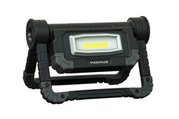 Maximus M-WKL-019B-DU LED work light with 2x 10 watt LED, 1000 lumen, battery operated with 4x AA ba