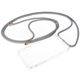 Necklace case suitable for Apple iPhone X, iPhone XS, smartphone case with cord gray, white for hang