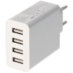 AccuCell charging adapter USB - 5.0A 4-port multi-adapter with Auto-ID - white