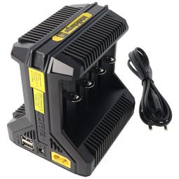 8-way quick charger charges 1 to 8 pieces of Li-Ion, LiFePO4, NiMH battery 18650, AAA, AA