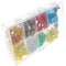 Automotive fuse range 101-piece flat fuses 19.1 x 5.1 x 18.5 mm, including tools for easy removal of