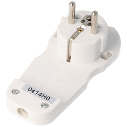 Schuko flat plug extra flat white Schuko angled plug with 8mm projection