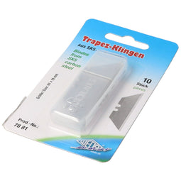 Set of 10 spare blades, trapezoidal replacement blades for the safety cutter, for high edge retentio