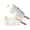 Schuko plug white, safety plug white, Schuko plug with strain relief IP44 16A 250V, with double safe