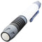 LED light stick including batteries, with magnetic base and rotating pocket clip for hands-free work