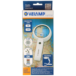 LED hand or table lamp LE037, portable magnifier, table or hand magnifier with 8 LEDs, 2 magnificati