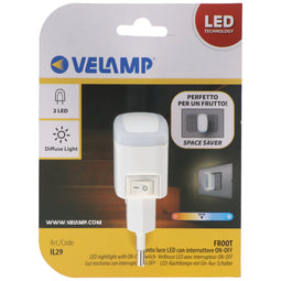 Velamp FROOT: LED night light with ON/OFF switch. White