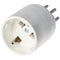 Switzerland adapter white from Schuko coupling to Swiss plug 230 volts with earth conductor and 10A