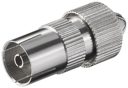 Goobay coax coupling with screw attachment - screwable coax plug made of metal