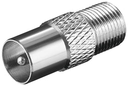 Goobay F adapter: F socket > coax plug - adapter plug made of zinc