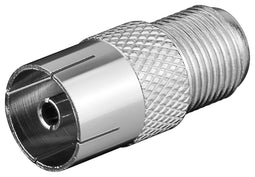 Goobay F adapter: F socket > coax socket - adapter plug made of zinc