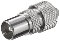 Goobay coax connector with screw attachment - metal coax connector that can be screwed on