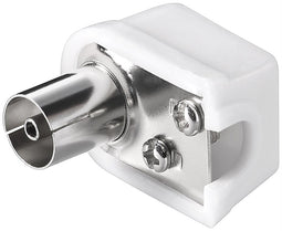Goobay coax angle coupling with screw attachment, slim - adapter socket made of plastic