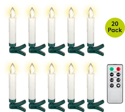 Goobay 20 wireless LED Christmas tree candles - with clips and IR remote control for controlling the