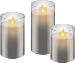 Goobay set of 3 LED real wax candles in glass - wonderful and safe lighting solution for many areas