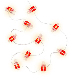 Goobay 10 LED photo clip light chain "Gift" - with timer function, warm white (3000 K), battery oper
