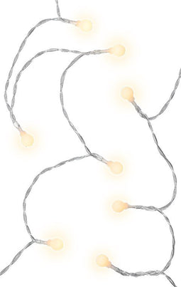 Goobay 80s LED light chain "Balls" - with timer function and 2 light modes, warm white (3000 K), bat