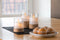 Goobay set of 3 LED real wax candles in glass, white - with pendulum wick and timer, battery-operate