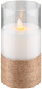 Goobay set of 3 LED real wax candles in glass, white - with pendulum wick and timer, battery-operate