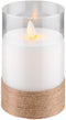 Goobay set of 3 LED real wax candles in glass, white - with pendulum wick and timer, battery-operate