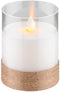 Goobay set of 3 LED real wax candles in glass, white - with pendulum wick and timer, battery-operate