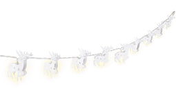 Goobay 10 "Reindeer" LED light chain, white - with timer function, warm white (3000 K), battery oper
