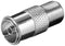 Goobay F-Adapter: F-socket > coaxial socket - adapter plug made of a copper-zinc mixture