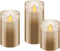 Goobay set of 3 LED real wax candles in a glass - beautiful and safe lighting solution for many area