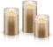 Goobay set of 3 LED real wax candles in a glass - beautiful and safe lighting solution for many area