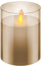 Goobay set of 3 LED real wax candles in a glass - beautiful and safe lighting solution for many area
