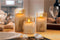 Goobay set of 3 LED real wax candles in a glass - beautiful and safe lighting solution for many area