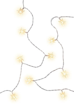 Goobay 80's LED light chain "Stars" - with timer function and 2 light modes, warm white (3000 K), ba