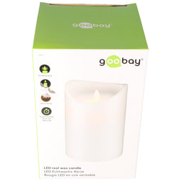 Goobay LED real wax candle white, 10x15 cm - wonderful and safe lighting solution
