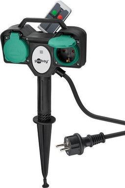 Goobay 2-way garden socket with radio remote control - especially suitable for outdoor use - splash-