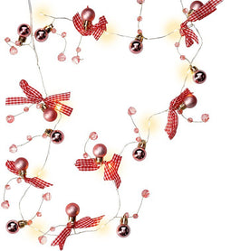 Goobay 10 LED silver wire fairy lights "Balls & Loops" - with timer function, warm white (3000 K), b