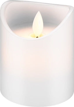 Goobay LED real wax candle white, 7.5x10 cm - beautiful and safe lighting solution